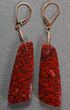 Stunning, Red Dinosaur Gembone Earrings - Gold Findings #22528-3